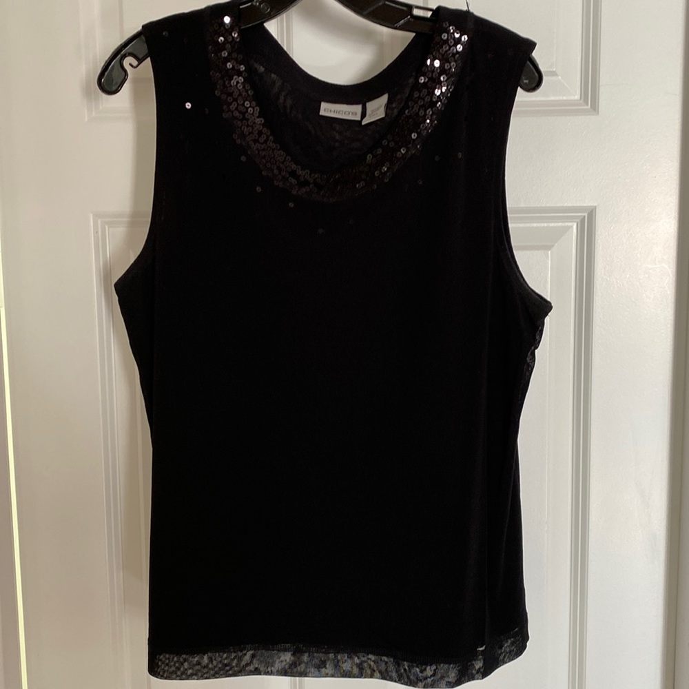 COPY - Chico's size3 black beaded shell